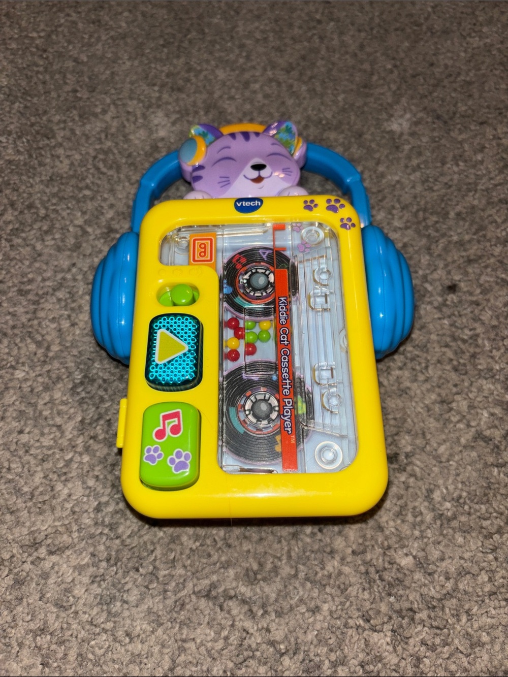 VTech Kids' Cat Cassette Player Toy - Yellow & Blue